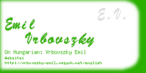 emil vrbovszky business card